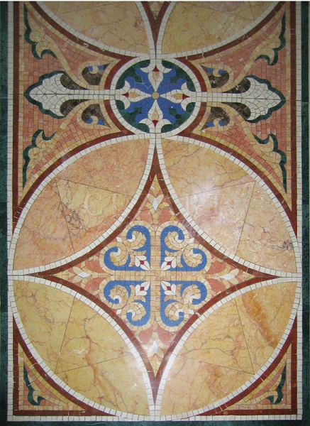 Фрагмент напольной мраморной мозаики